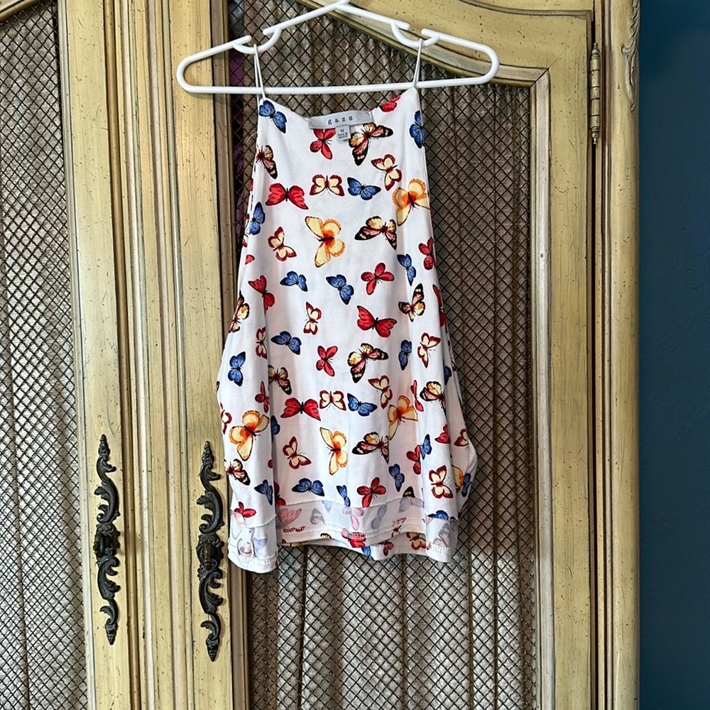 Brand new gaze butterfly tank top size medium